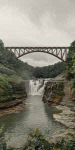 Nature,Eau,Buissons,Pont,Cascade