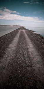 Nature,Water,Clouds,Road,Hills,Stones,Coast