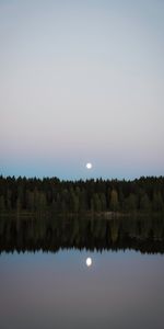 Nature,Water,Lake,Reflection,Forest,Landscape,Moon