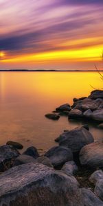 Nature,Water,Lake,Reflection,Tree,Sunset,Stones,Wood