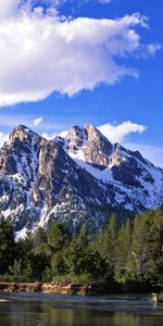 Agua,Montañas,Nubes,Bosque,Naturaleza