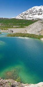 Naturaleza,Agua,Montañas,Nieve,Lago