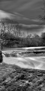 Nature,Water,Rivers,Dam,Black And White,House