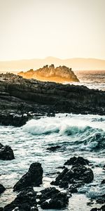 Nature,Water,Sea,Rocks,Fog
