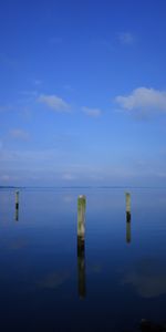 Nature,Water,Sky,Horizon,Reflection,Posts,Pillars