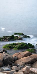 Naturaleza,Agua,Stones,Ondas,Musgo