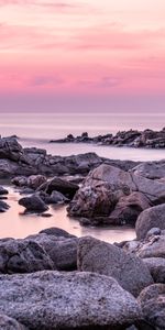 Nature,Water,Stones,Rocks,Shore,Bank,Dusk,Twilight