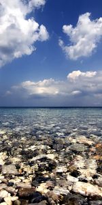 Nature,Water,Stones,Sky,Sea,Clouds,Transparent,Bottom