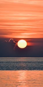 Nature,Water,Sunset,Clouds,Horizon,Glare,Sea