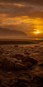 Agua,Puesta Del Sol,Piedra,Una Roca,Naturaleza,Ondas