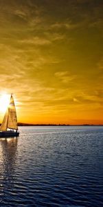 Nature,Water,Sunset,Sky,Sail,Sea,Boat