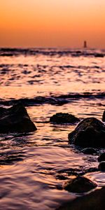 Nature,Water,Sunset,Stones,Waves