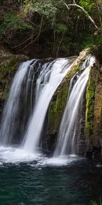 Nature,Water,Trees,Rocks,Waterfall