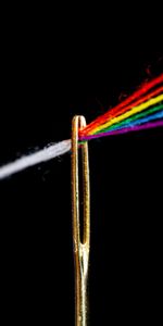 Needle,Miscellanea,Miscellaneous,Multicolored,Motley,Threads,Thread,Refraction,Rainbow