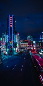 Neon,Cities,Building,Lights,Road,Night City,Street