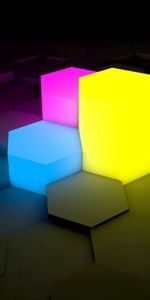 Neon,Shine,Figurines,Figures,Light,Surface,3D