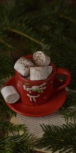 New Year,Christmas,Branches,Spruce,Fir,Mug,Zephyr,Holidays,Cup,Marshmallow