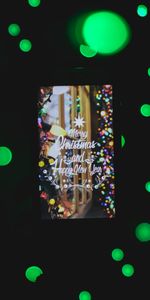 New Year,Christmas,Postcard,Inscriptions,Holidays,Glare,Circles,Lettering