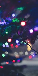 New Year,Lights,Christmas Tree,Holidays,Glare,Christmas,Garland