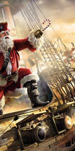 New Year,Santa Claus,Pirats,Christmas Xmas,Funny