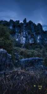 New Zealand,Nature,Grass,Rocks,Evening,Piopio,Mountains