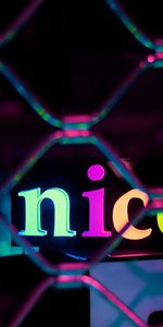 Nice,Word,Words,Motley,Glow,Multicolored,Text,Neon