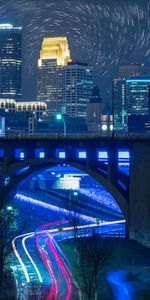 Night,Building,Lights,Road,Bridge,City,Cities