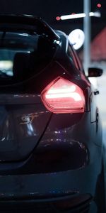 Night,Cars,Light,Car,Machine,Back View,Shine,Rear View,Lamp,Lantern