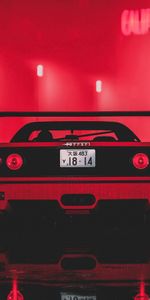 Night,Cars,Wet,Sports Car,Sports,Ferrari,Neon