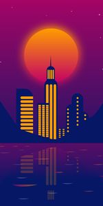 Night,City,Art,Moon,Vector