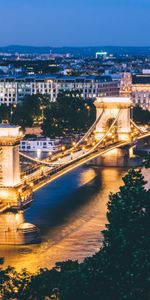 Budapest,Villes,Ville De Nuit,Hongrie,Pont