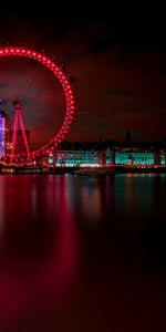 Gran Bretaña,Ciudad De Noche,Ciudad Nocturna,Noria,Reino Unido,Ciudades,Rueda De La Fortuna,Londres