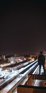 Révision,Personne,Villes,Aperçu,Humain,Ville De Nuit,Toit,Sombre