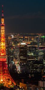 Ciudades,Rascacielos,Ciudad De Noche,Ciudad Nocturna,Torre,Tokio