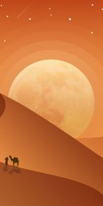 Night,Desert,Links,Camel,Art,Dunes,Vector