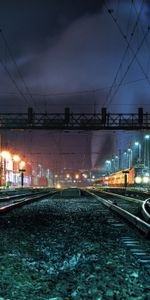 Night,Landscape,Trains