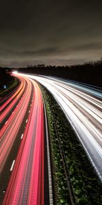 Night,Lights,Road,Smooth,Long Exposure,Blur,Dark