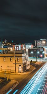 Night,Road,Long Exposure,Cities,Glow,Neon