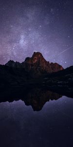 Noche,Las Rocas,Rocas,Lago,Oscuro,Estrellas