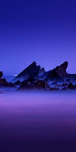 Night,Rocks,Vertex,Tops,Taiwan,Nature,Mountains,Fog