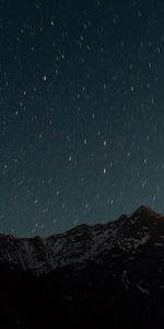 Night,Shine,Starry Sky,Hills,Hill,Mountain,Dark,Brilliance