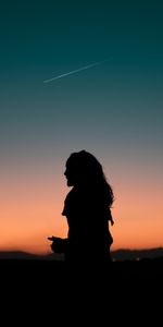 Night,Silhouette,Darkness,Dark,Girl