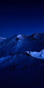 Night,Sky,Bends,Nature,Mountains,Darkness,Road