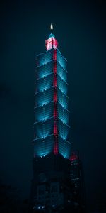 Night,Skyscraper,Building,Backlight,Illumination,Dark