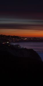 Night,Sunset,Shore,Bank,United States,Scripps,Cities,Usa