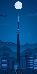 Ciudad,Torre,Arte,Noche,Vector