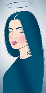 Nimbus,Angel,Lips,Tattoo,Calmness,Dream,Tranquillity,Vector