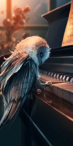 Notes,Piano,Owl,Art,Music