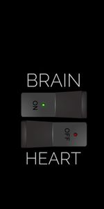 Off,On,Heart,Brain,Inscription,Words