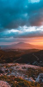 Descripción General,Revisión,Vista,Montañoso,Montuoso,Montañas,Puesta Del Sol,Paisaje,Naturaleza